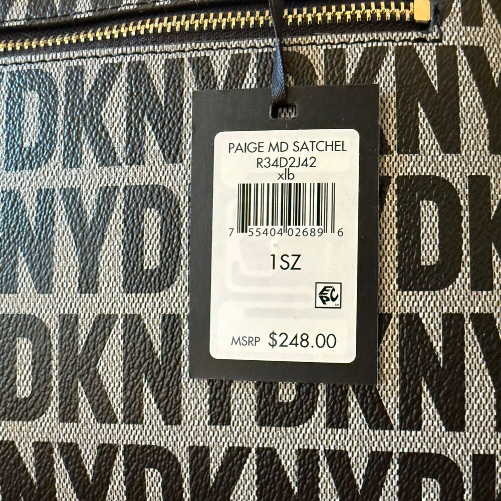 NWT DKNY Paige Satchel Crossbody Bag Black - Picture 10 of 11